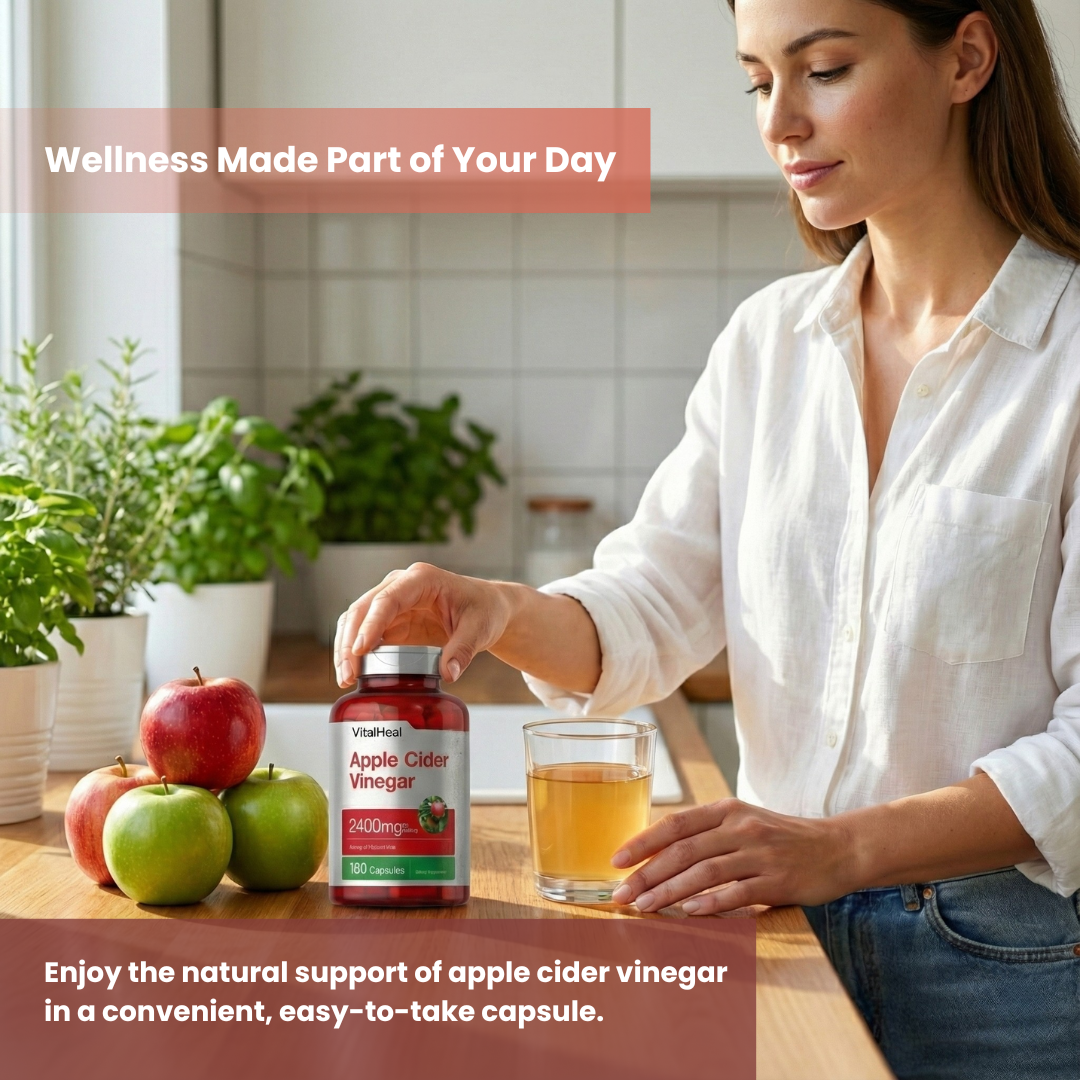 Apple Cider Vinegar Capsules 2400mg - High Potency ACV Supplement