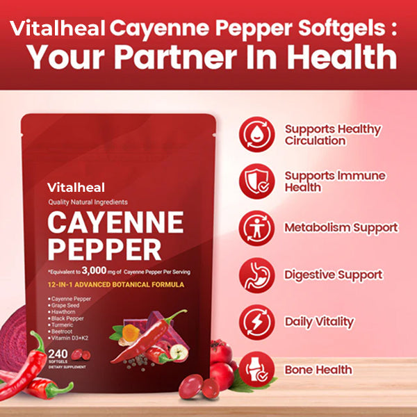 Cayenne Pepper Softgels - Support for Circulation, Energy & Digestion