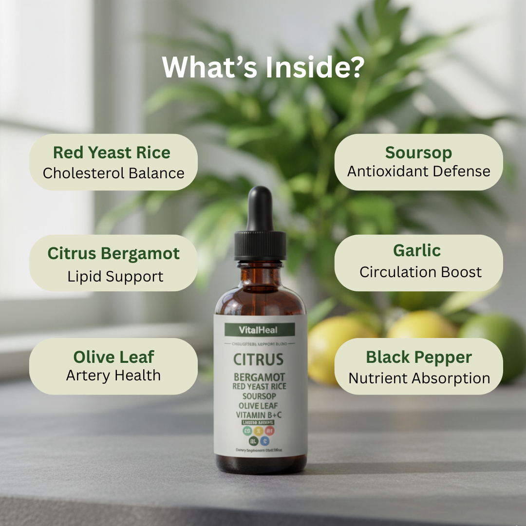 Citrus Bergamot & Red Yeast Rice Liquid Drops – Cholesterol Cleanse