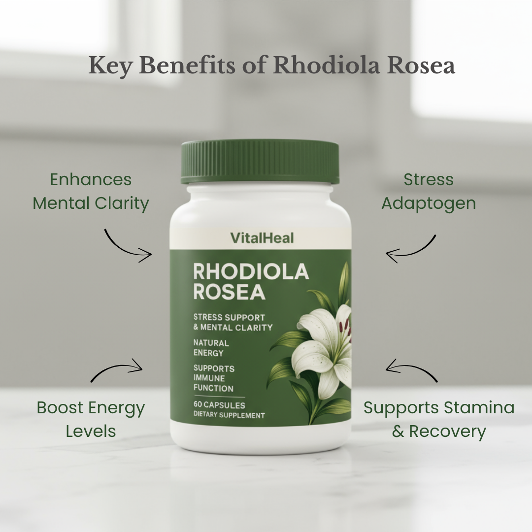 Rhodiola Rosea Capsules – Natural Adaptogenic for Stress Relief & Energy Support