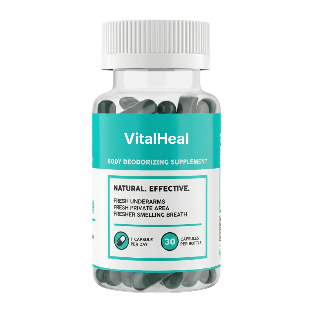 Vitalheal Body Deodorizer – Internal Whole Body Deodorant Supplement with Chlorophyll for Odor Control