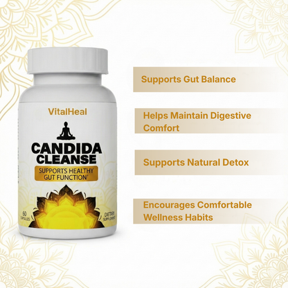 Candida Cleanse – Gut Support with Natural Herbal Formula, Oregano Leaf, Black Walnut & Caprylic Acid