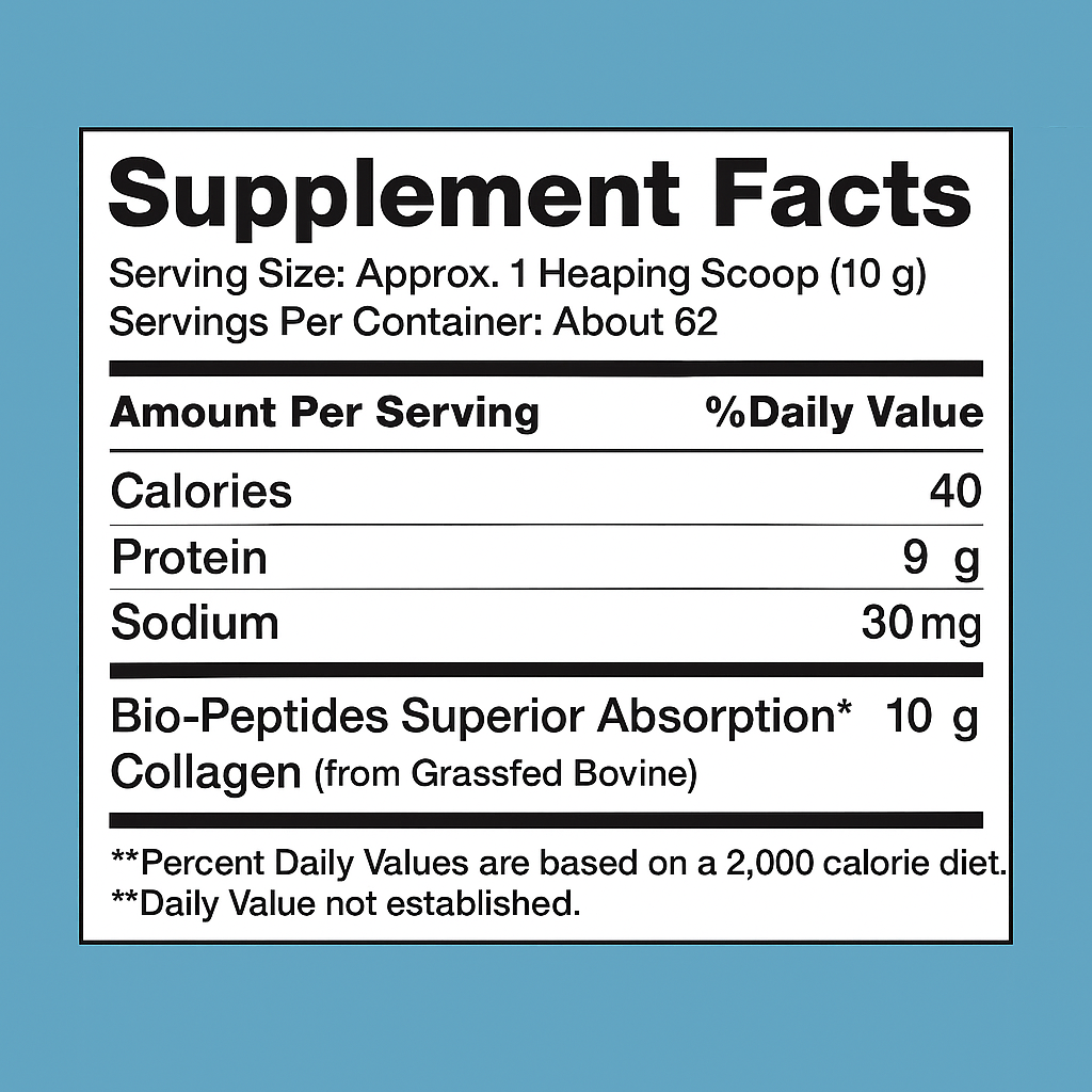 Collagen Bio-Peptides - Grassfed Protein Supplement - Advanced with 18 Essential Amino Acids