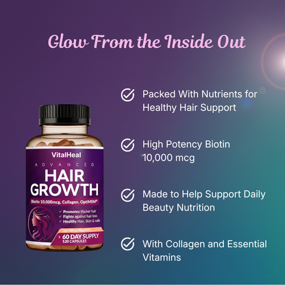 Hair Growth Supplement for Women – Biotin 10,000 mcg & Collagen Hair, Skin & Nails Vitamins