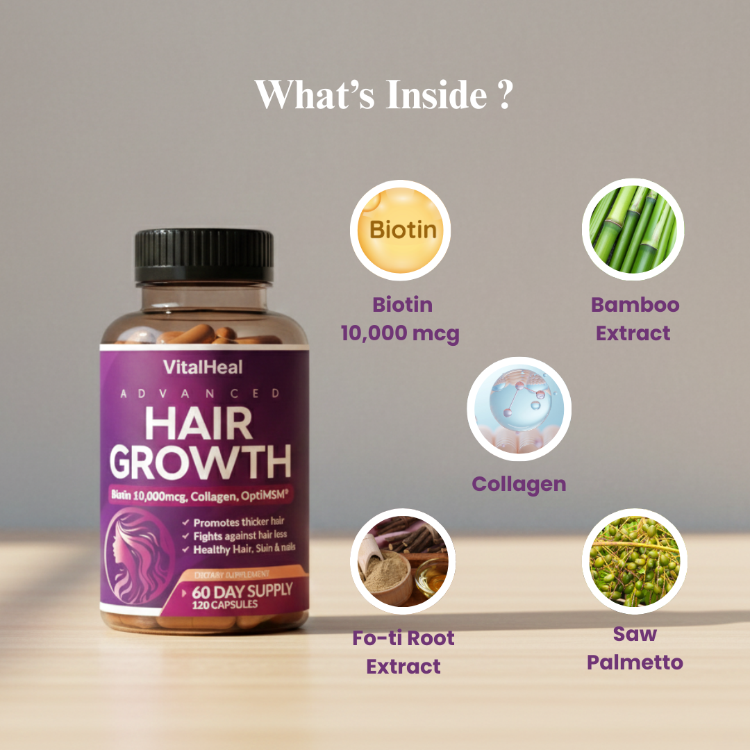 Hair Growth Supplement for Women – Biotin 10,000 mcg & Collagen Hair, Skin & Nails Vitamins