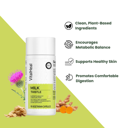 Milk Thistle Supplement – Liver Support Formula with Turmeric, Inositol & Vitamin C (1000mg)