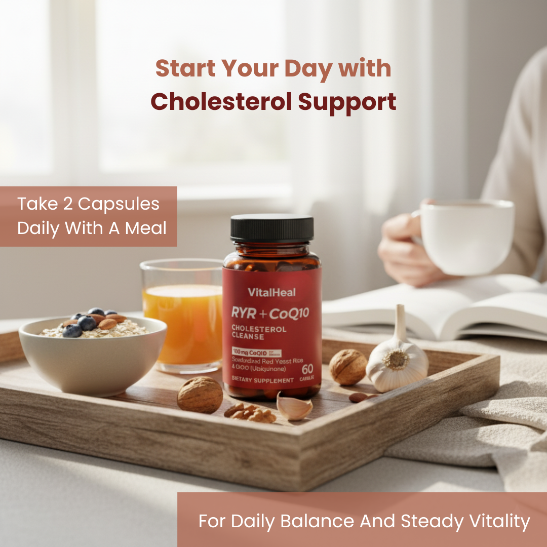 Red Yeast Rice + CoQ10 Supplement – Daily Cholesterol Support