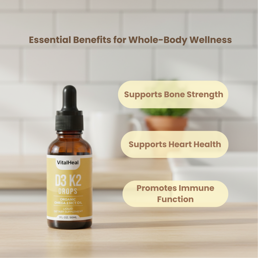 Vitamin D3 K2 Drops – High-Absorption Liquid Supplement for Bone & Immune Support