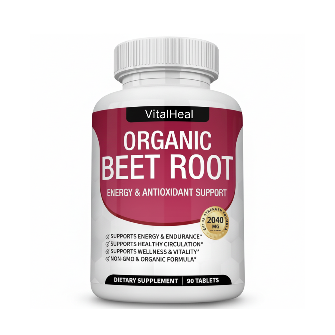 Organic Beet Root Tablets – Natural Nitric Oxide Support for Energy & Healthy Circulation