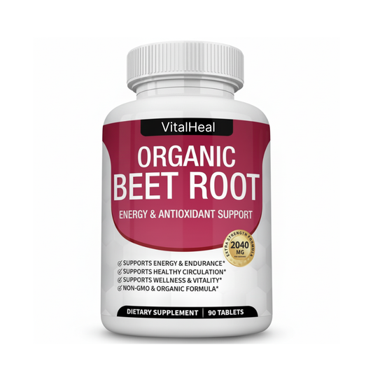 Organic Beet Root Tablets – Natural Nitric Oxide Support for Energy & Healthy Circulation