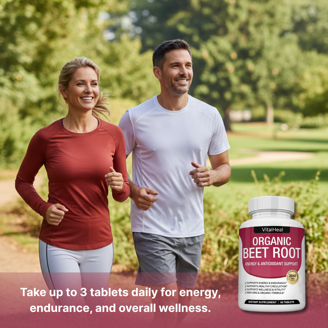 Organic Beet Root Tablets – Natural Nitric Oxide Support for Energy & Healthy Circulation