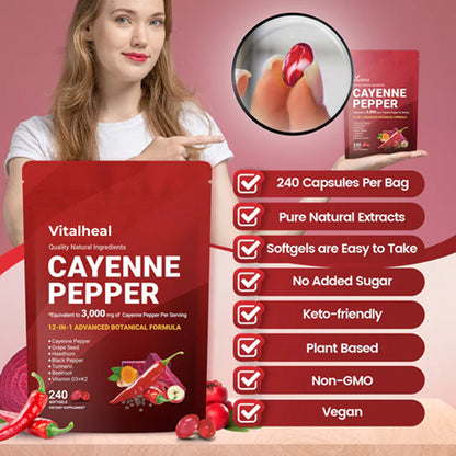 Cayenne Pepper Softgels - Support for Circulation, Energy & Digestion