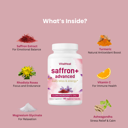 Saffron+ Advanced – 10-in-1 Saffron Complex for Daily Bliss, Mood & Energy