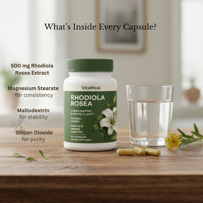 Rhodiola Rosea Capsules – Natural Adaptogenic for Stress Relief & Energy Support