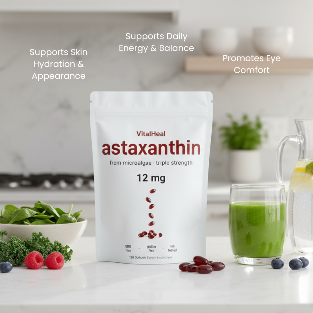 Astaxanthin 12mg Triple Strength Softgels – Natural Antioxidant for Skin, Eyes & Wellness