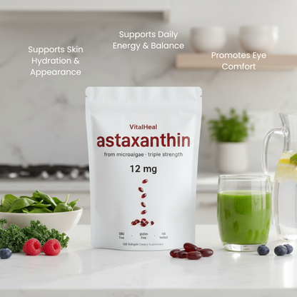 Astaxanthin 12mg Triple Strength Softgels – Natural Antioxidant for Skin, Eyes & Wellness