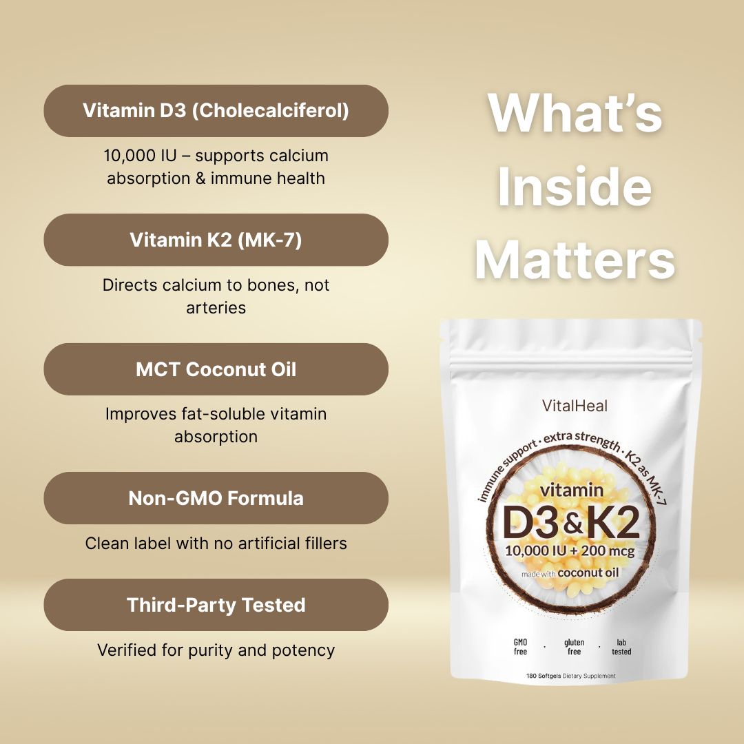 Vitamin D3 + K2 Softgels – 10000 IU