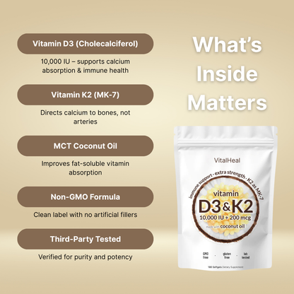 Vitamin D3 + K2 Softgels – 10000 IU