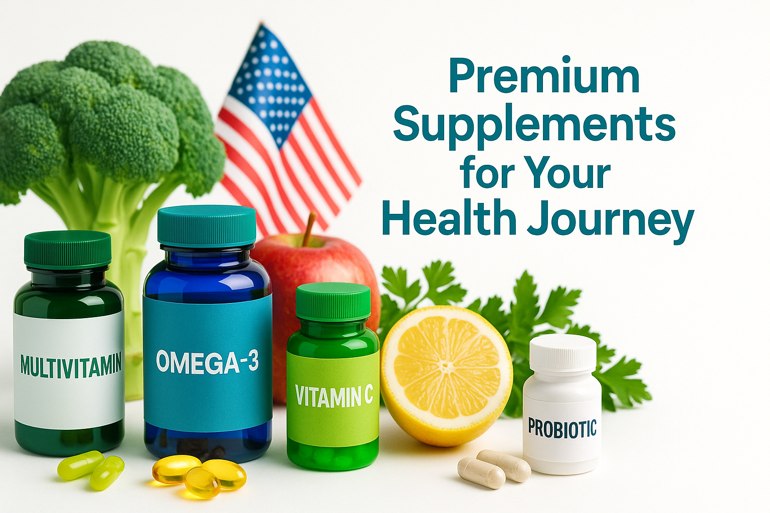 Hero banner for supplement store in the US