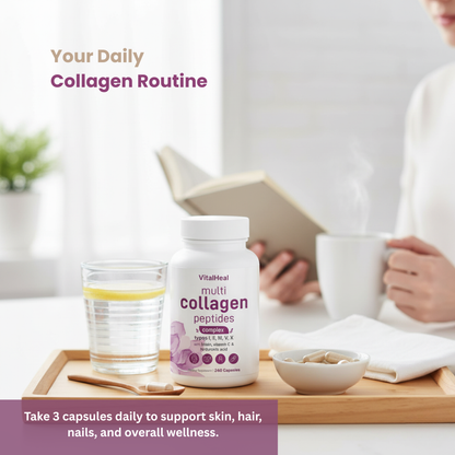 Multi Collagen Peptides Powder – Hydrolyzed Collagen Complex with Biotin & Hyaluronic Acid