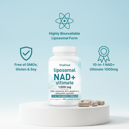 Liposomal NAD+ Ultimate – NAD Supplement with Resveratrol | 10-in-1 Healthy Aging & Energy Support