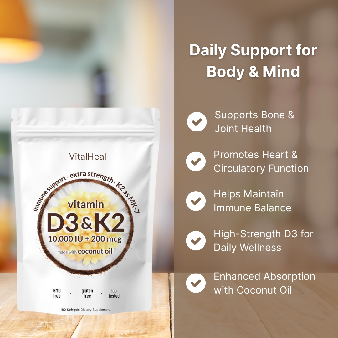 Vitamin D3 + K2 Softgels – 10000 IU