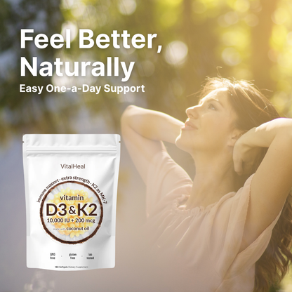 Vitamin D3 + K2 Softgels – 10000 IU