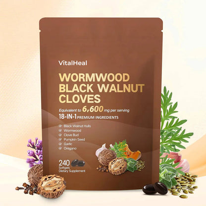 Wormwood Black Walnut Cloves Capsules - Energy & Metabolism Boost