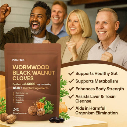 Wormwood Black Walnut Cloves Capsules - Energy & Metabolism Boost